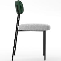 Kit 04 Cadeiras Sala De Jantar L02 Verde Musgo Bouclê Cinza - 3