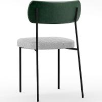 Kit 04 Cadeiras Sala De Jantar L02 Verde Musgo Bouclê Cinza