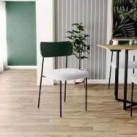 Kit 04 Cadeiras Sala De Jantar L02 Verde Musgo Bouclê Cinza - 10