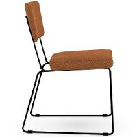 Kit 02 Cadeiras Decorativa Estofada Para Sala De Jantar Base Em Aço Allana L02 Bouclê Terracota