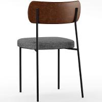 Kit 08 Cadeiras Sala De Jantar L02 Marrom Cinza Escuro