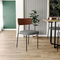 Kit 08 Cadeiras Sala De Jantar L02 Marrom Cinza Escuro - 7