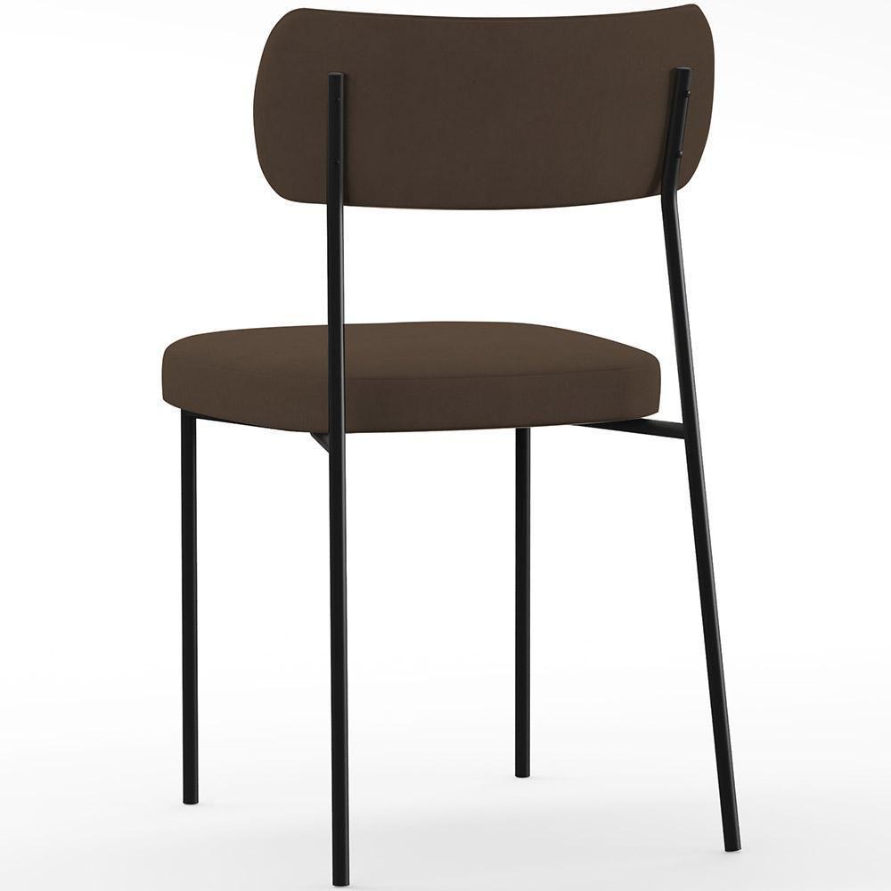 Kit 02 Cadeiras Sala De Jantar L02 Suede Marrom - 2