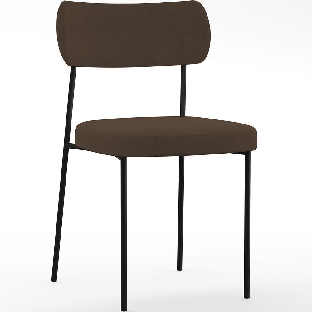 Kit 04 Cadeiras Para Sala De Jantar L02 Suede Marrom - 11