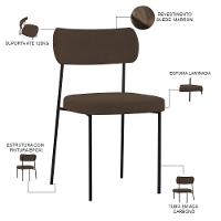 Kit 04 Cadeiras Para Sala De Jantar L02 Suede Marrom - 8