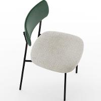 Kit 06 Cadeiras Sala De Jantar L02 Verde Musgo Bouclê Creme - 2