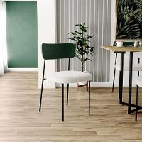 Kit 06 Cadeiras Sala De Jantar L02 Verde Musgo Bouclê Creme - 10