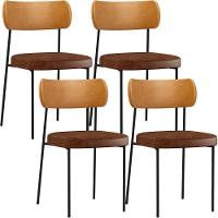 Kit 04 Cadeira Para Sala De Jantar Melina L02 Marrom Whisky - 1