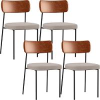 Kit 04 Cadeiras Para Sala De Jantar Melina L02 Camel Bege - 1