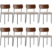 Kit 08 Cadeiras Para Sala De Jantar Melina L02 Marrom Bege - 1