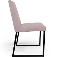 Kit 04 Cadeiras Sala De Jantar Preto L02 Suede Rosê