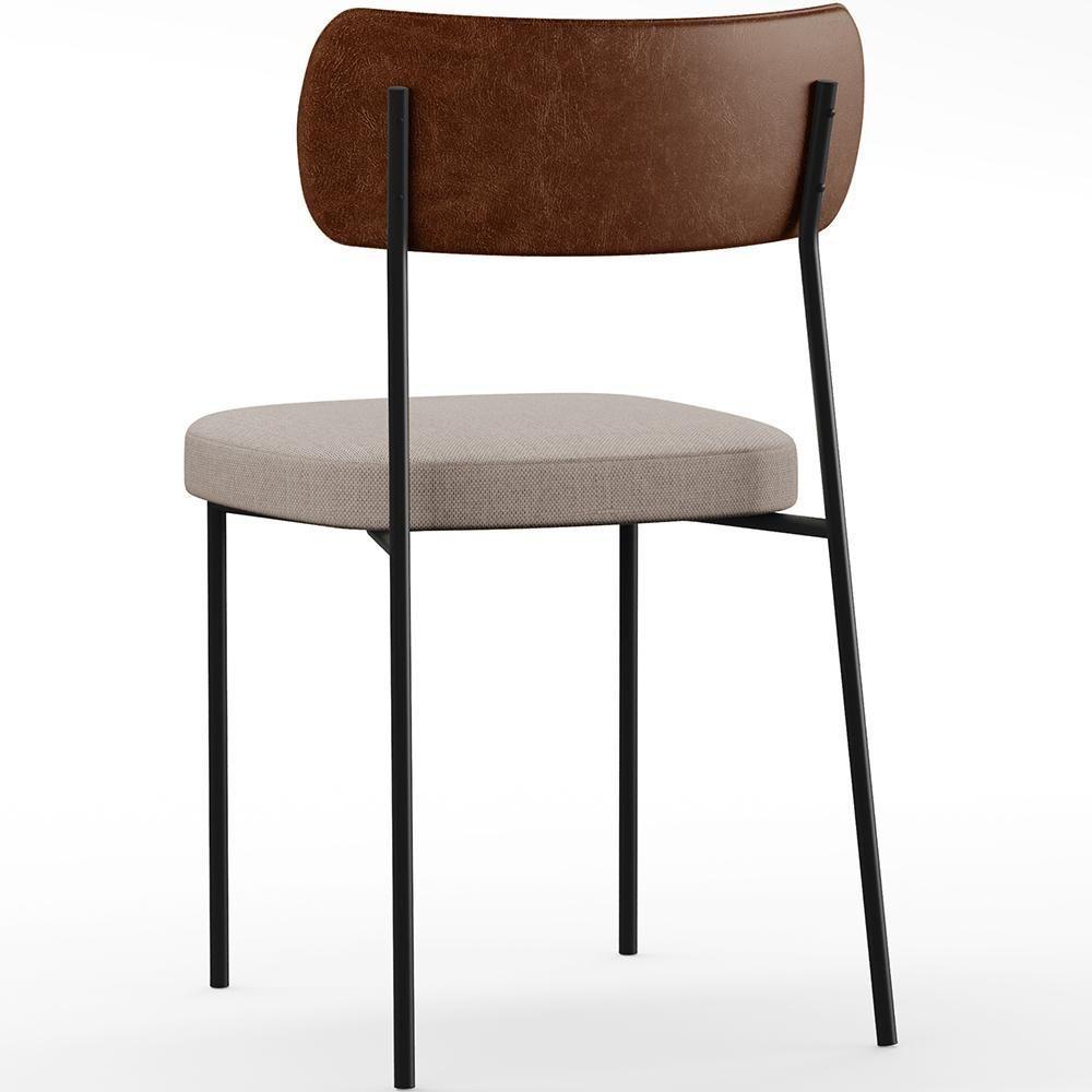 Kit 02 Cadeiras Sala De Jantar L02 Marrom Bege - 2