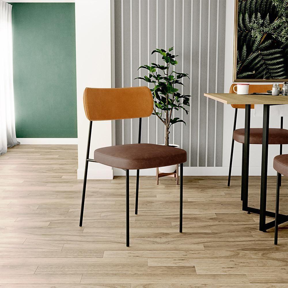 Cadeira Para Cozinha Sala De Jantar Melina L02 Marrom Whisky - 7