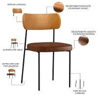 Cadeira Para Cozinha Sala De Jantar Melina L02 Marrom Whisky - 11