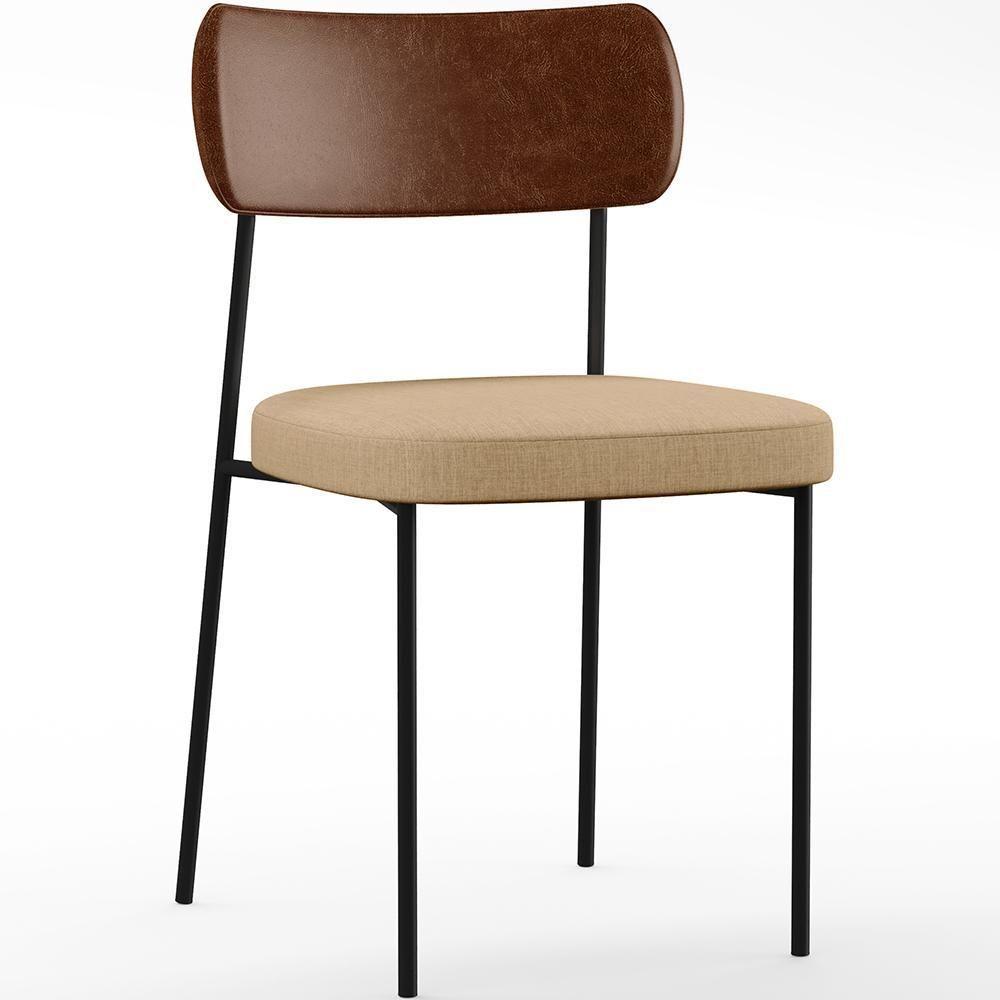 Kit 06 Cadeiras Sala De Jantar L02 Marrom Bege Escuro - 9