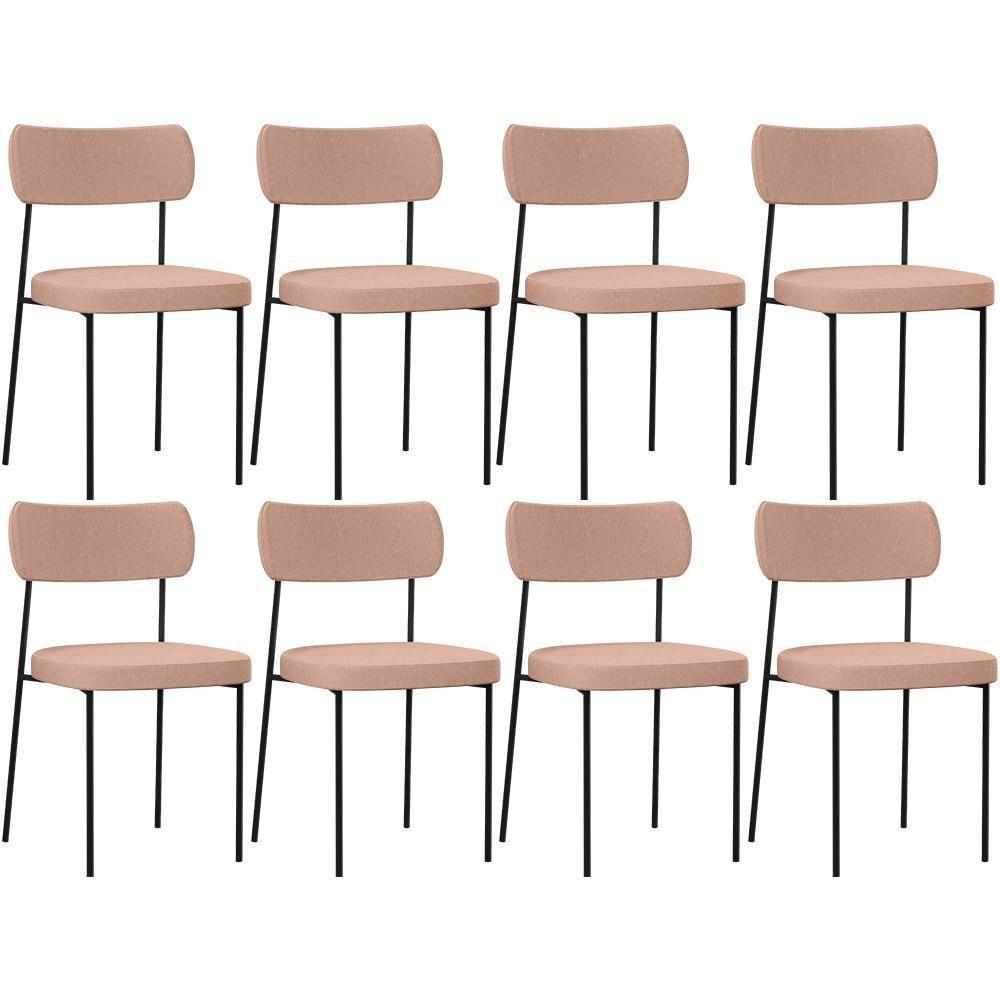 Kit 08 Cadeiras Sala De Jantar L02 Rosê - 1