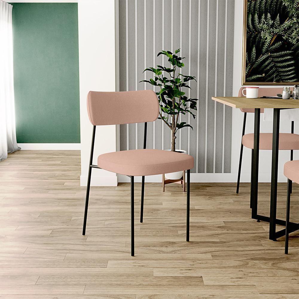 Kit 08 Cadeiras Sala De Jantar L02 Rosê - 8