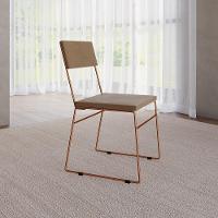 Kit 2 Cadeiras De Jantar Estofada Málaga Base Cobre Veludo Marrom - Cor: Marrom - 6