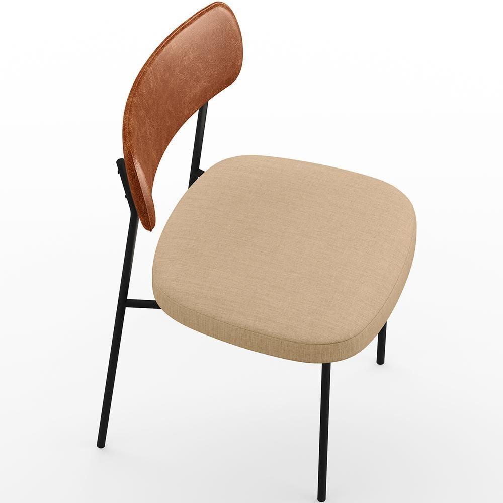 Kit 06 Cadeiras Sala De Jantar L02 Camel Bege Escuro - 3