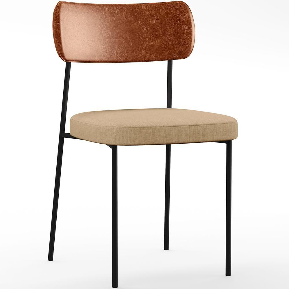 Kit 06 Cadeiras Sala De Jantar L02 Camel Bege Escuro - 8