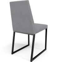 Kit 06 Cadeiras Sala De Jantar Preto L02 Suede Cinza