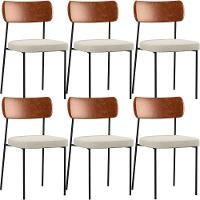 Kit 06 Cadeiras Sala De Jantar L02 Camel Champagne - 1