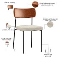 Kit 06 Cadeiras Sala De Jantar L02 Camel Champagne - 6