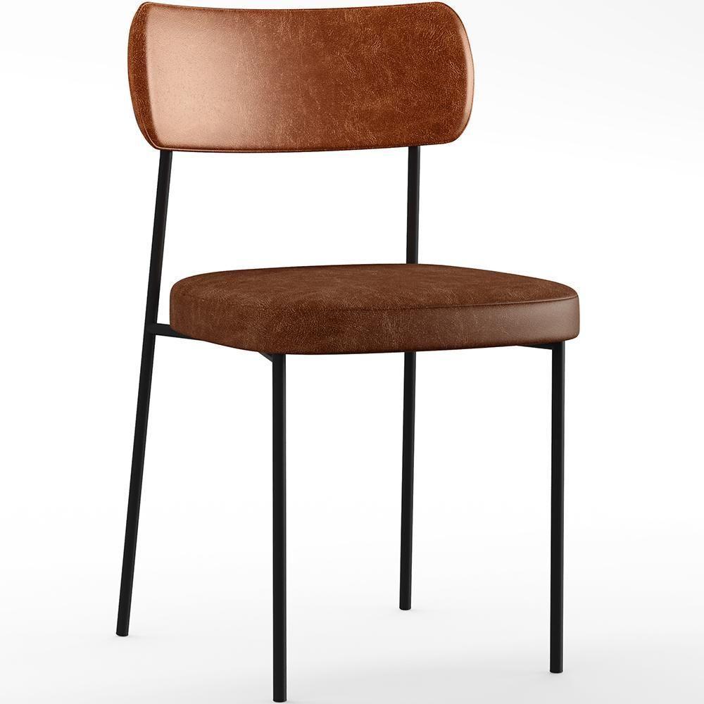 Cadeira Para Cozinha Sala De Jantar Melina L02 Camel Marrom - 1