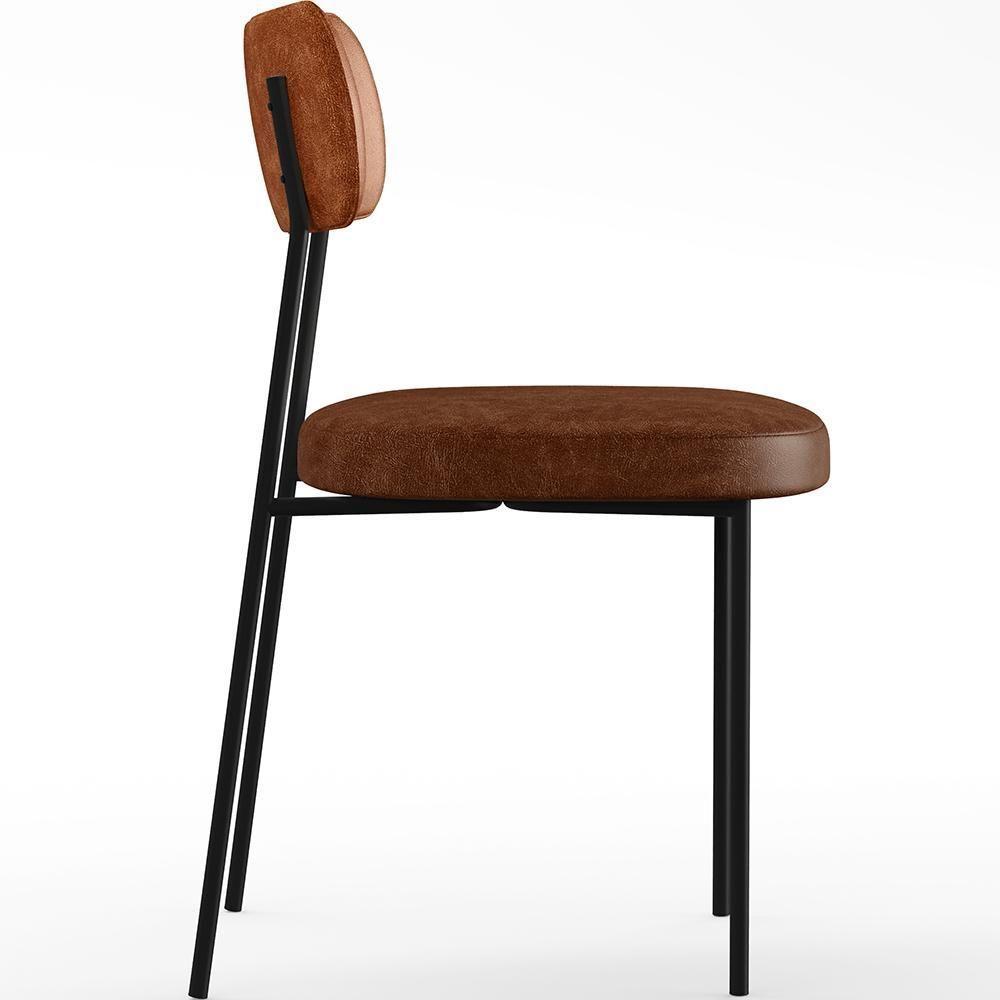 Cadeira Para Cozinha Sala De Jantar Melina L02 Camel Marrom - 3