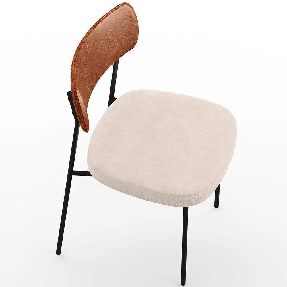 Kit 08 Cadeiras Sala De Jantar L02 Camel Suede Bege - 2