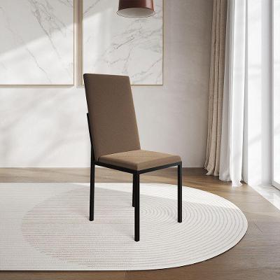 Cadeira De Jantar Estofada Mônaco Premium Marrom - Cor: Preto
