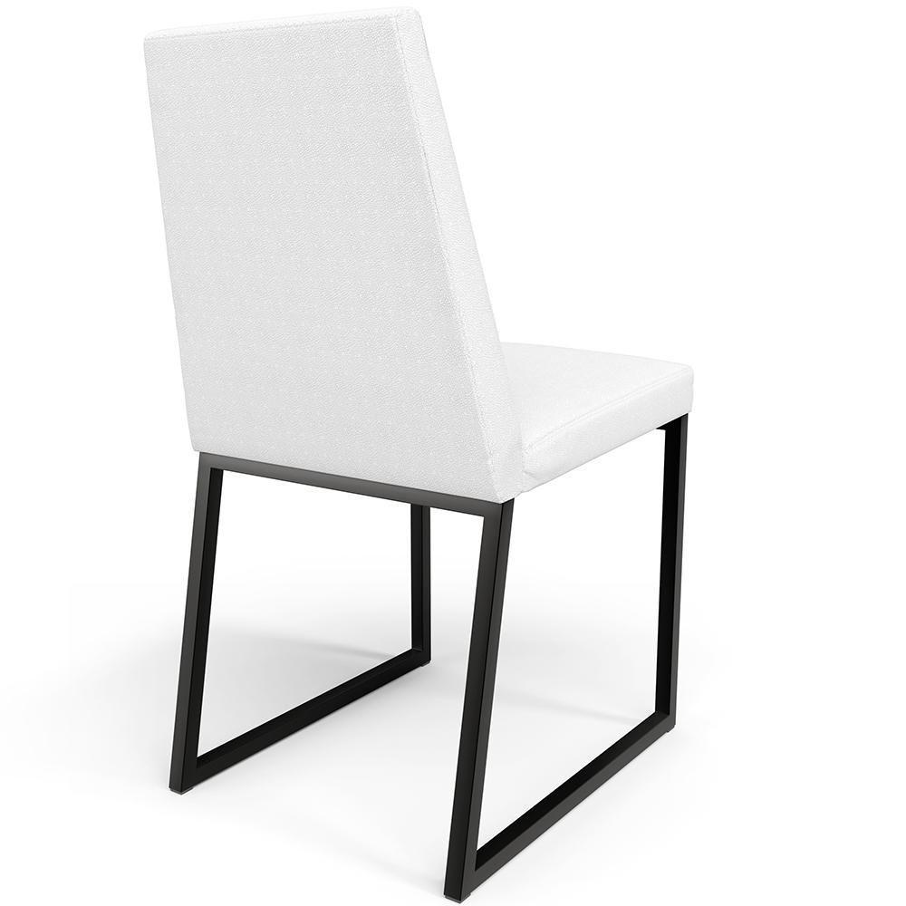 Kit 04 Cadeiras Sala De Jantar Preto L02 Corano Branco - 2