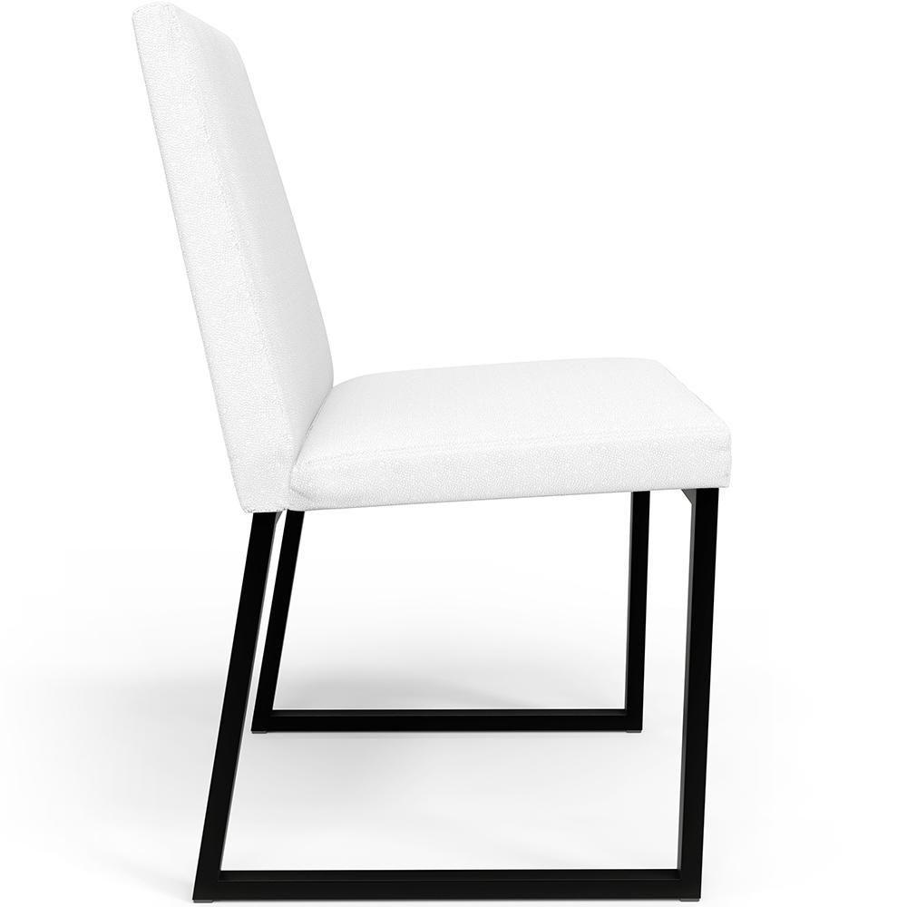 Kit 04 Cadeiras Sala De Jantar Preto L02 Corano Branco - 4