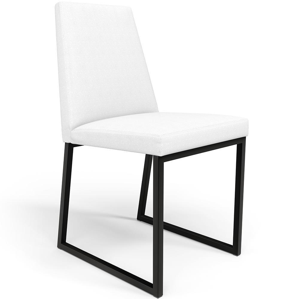 Kit 04 Cadeiras Sala De Jantar Preto L02 Corano Branco - 8