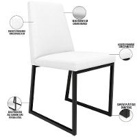 Kit 04 Cadeiras Sala De Jantar Preto L02 Corano Branco - 6