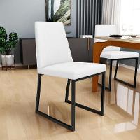 Kit 04 Cadeiras Sala De Jantar Preto L02 Corano Branco - 7