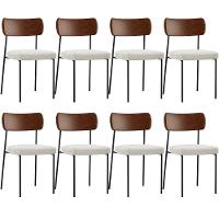 Kit 08 Cadeiras Sala De Jantar L02 Marrom Bouclê Creme - 1