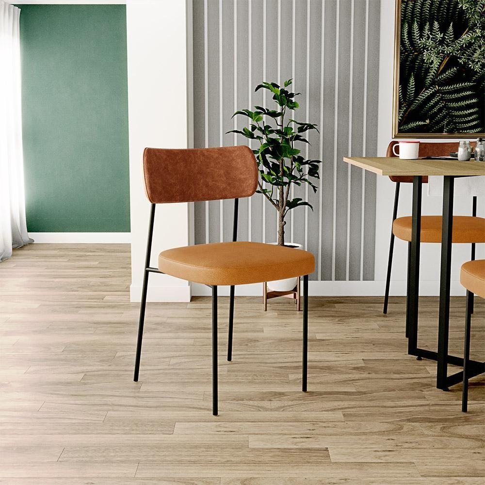 Cadeira Para Cozinha Sala De Jantar Melina L02 Camel Whisky - 7