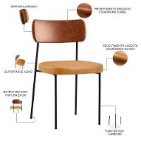 Cadeira Para Cozinha Sala De Jantar Melina L02 Camel Whisky - 6