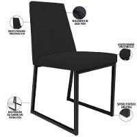 Kit 08 Cadeiras Sala De Jantar Preto L02 Suede Preto - 6