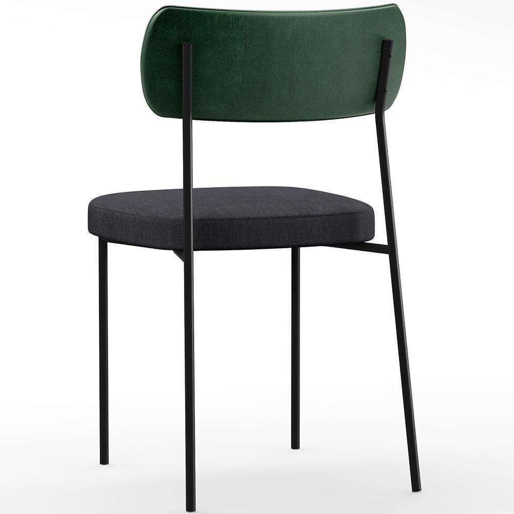 Kit 08 Cadeiras Para Sala De Jantar L02 Verde Musgo Chumbo - 4