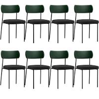 Kit 08 Cadeiras Para Sala De Jantar L02 Verde Musgo Chumbo - 1