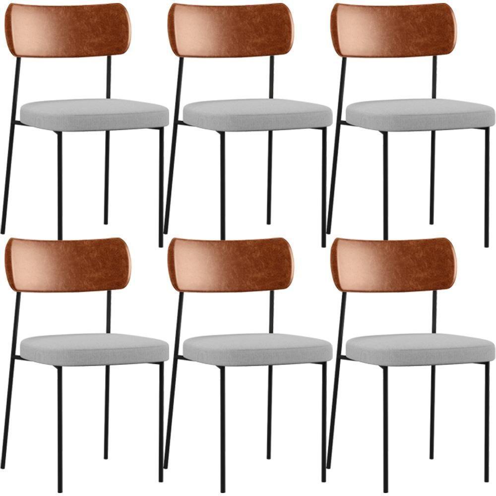 Kit 06 Cadeiras Para Sala De Jantar Melina L02 Camel Cinza - 1