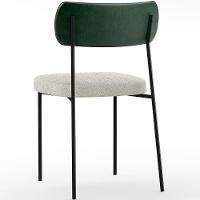 Kit 08 Cadeiras Sala De Jantar L02 Verde Musgo Bouclê Creme - 3