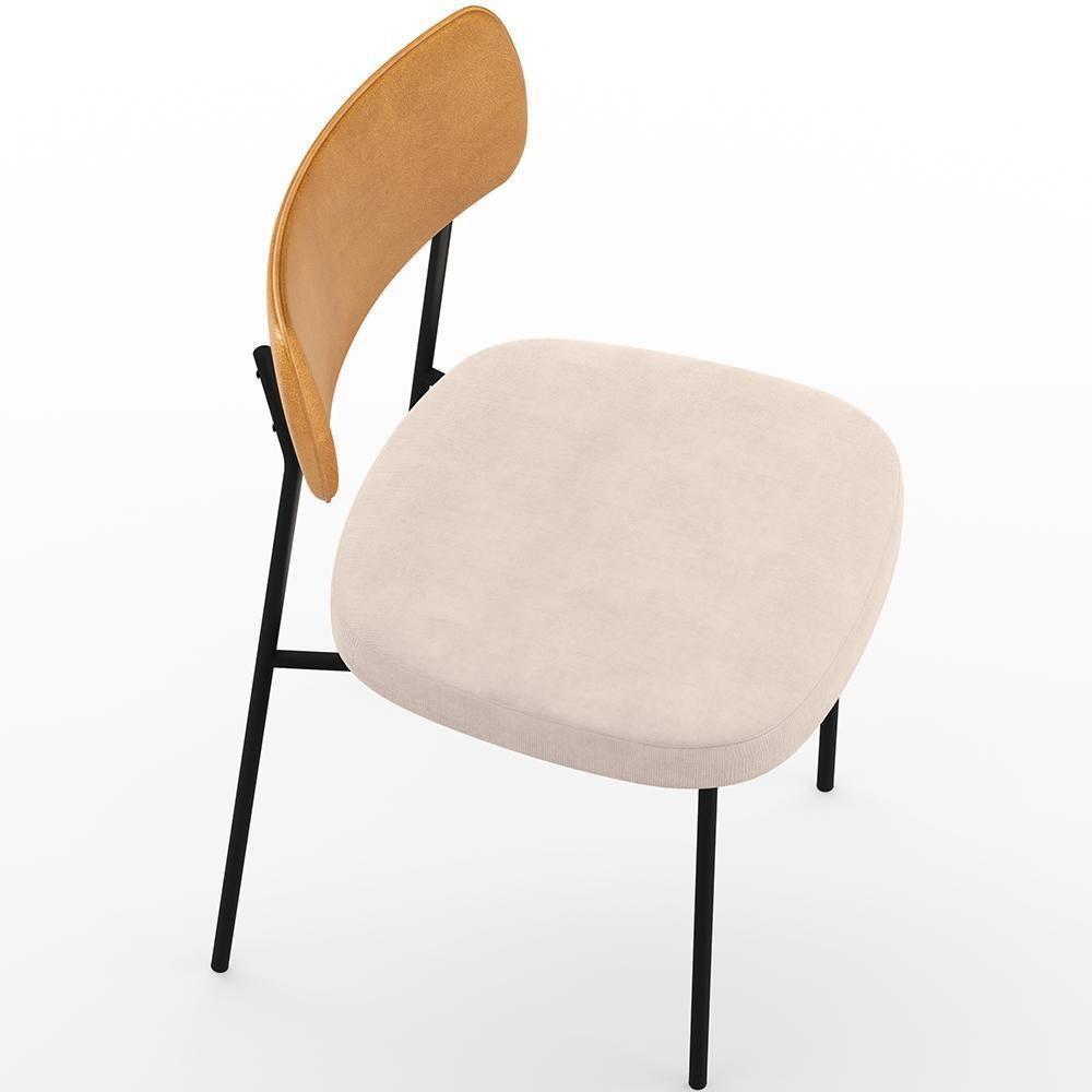 Kit 06 Cadeiras Sala De Jantar L02 Whisky Suede Bege - 3