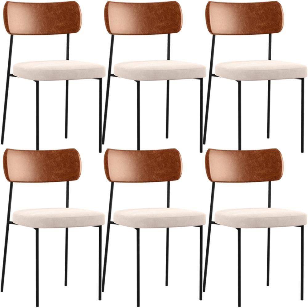 Kit 06 Cadeiras Sala De Jantar L02 Camel Suede Bege - 1