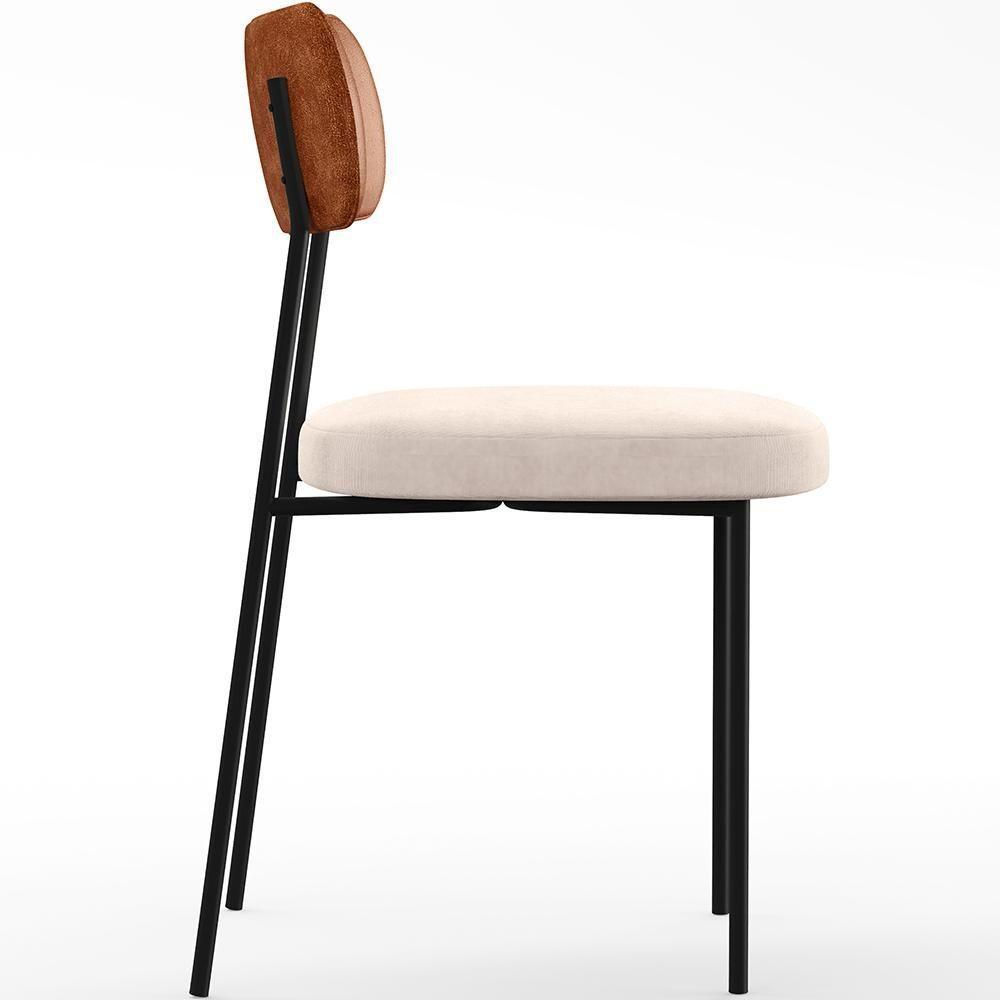 Kit 06 Cadeiras Sala De Jantar L02 Camel Suede Bege - 3