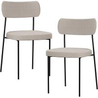 Kit 02 Cadeiras Estofadas Para Sala De Jantar Melina L02 Cru - 1