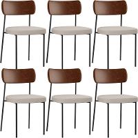 Kit 06 Cadeiras Para Sala De Jantar Melina L02 Marrom Cru - 1