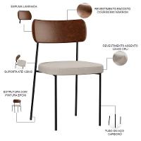 Kit 06 Cadeiras Para Sala De Jantar Melina L02 Marrom Cru - 6